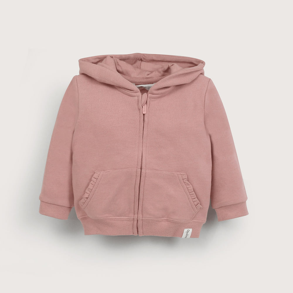 POLERON CON GORRO ROSADO DE NIÑA OPALINE - 2