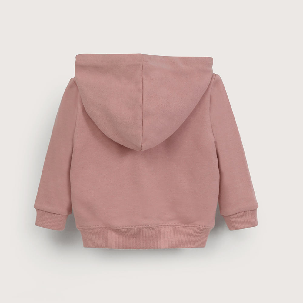 POLERON CON GORRO ROSADO DE NIÑA OPALINE - 3