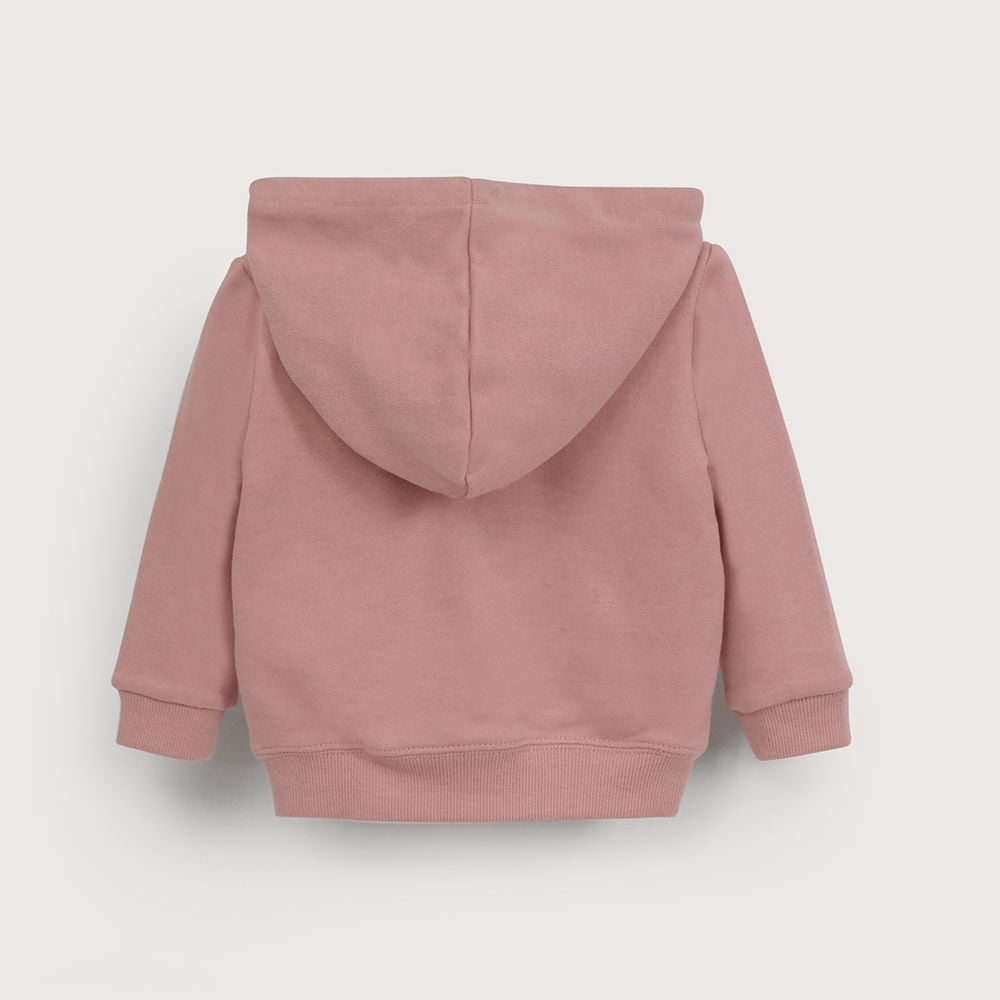 POLERON CON GORRO ROSADO DE NIÑA OPALINE - 3