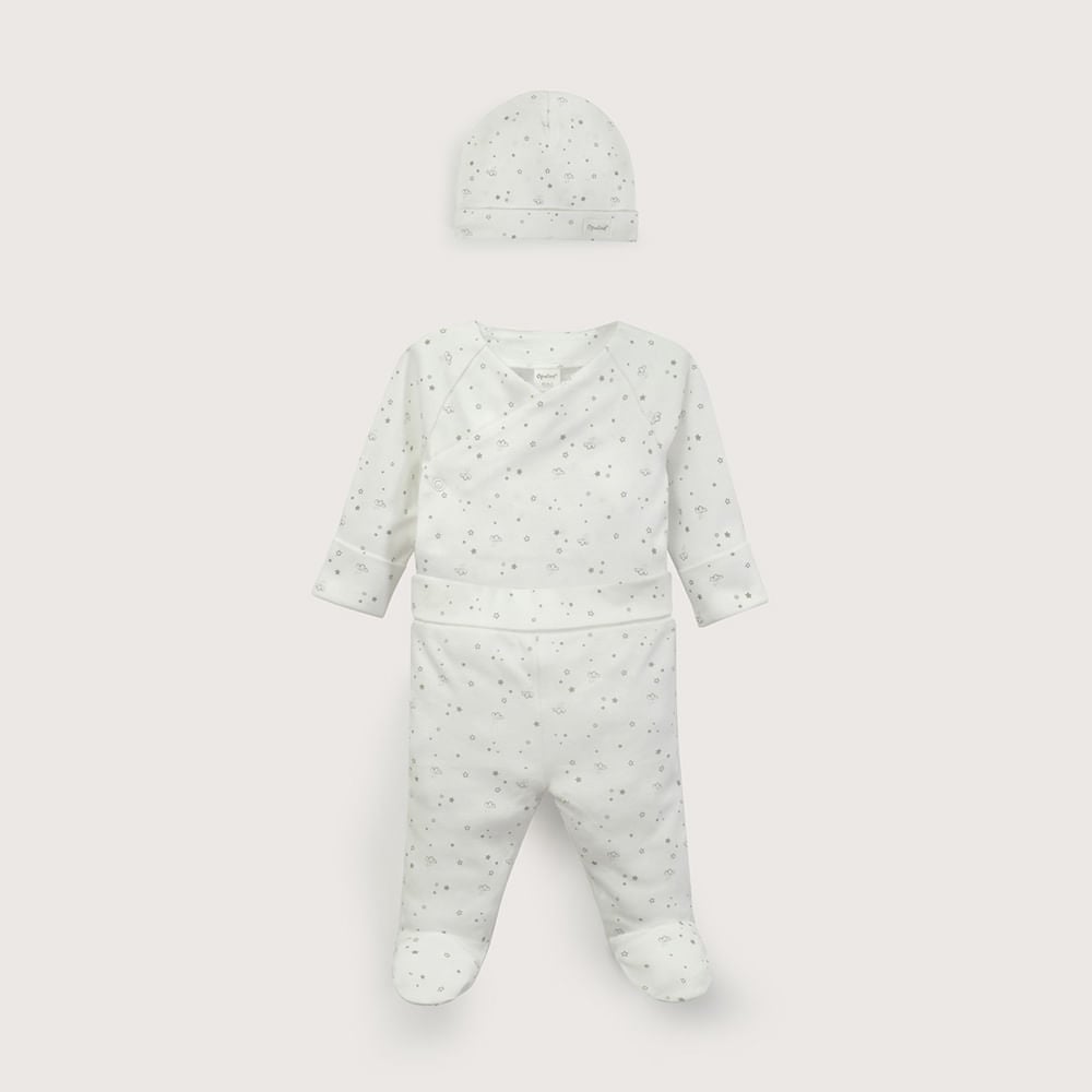 CONJUNTO CLINICA BLANCO 3 PIEZAS DE BEBE  UNISEX OPALINE - 2