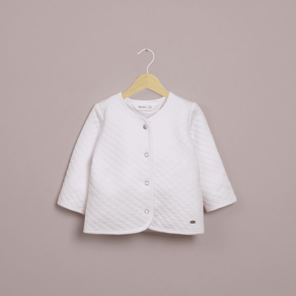 CHAQUETA QUILTED BLANCA DE BEBE  UNISEX OPALINE - 1