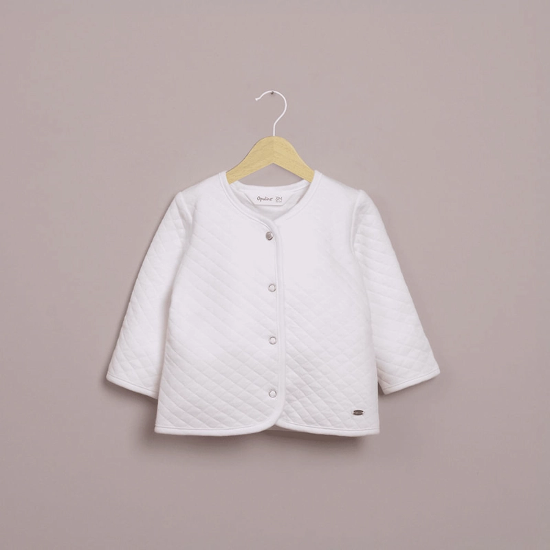 CHAQUETA QUILTED BLANCA DE BEBE  UNISEX OPALINE - 1