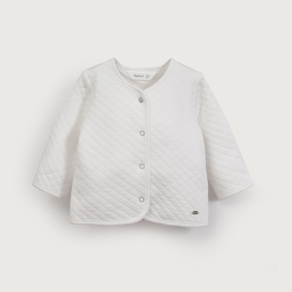 CHAQUETA QUILTED BLANCA DE BEBE  UNISEX OPALINE - 2