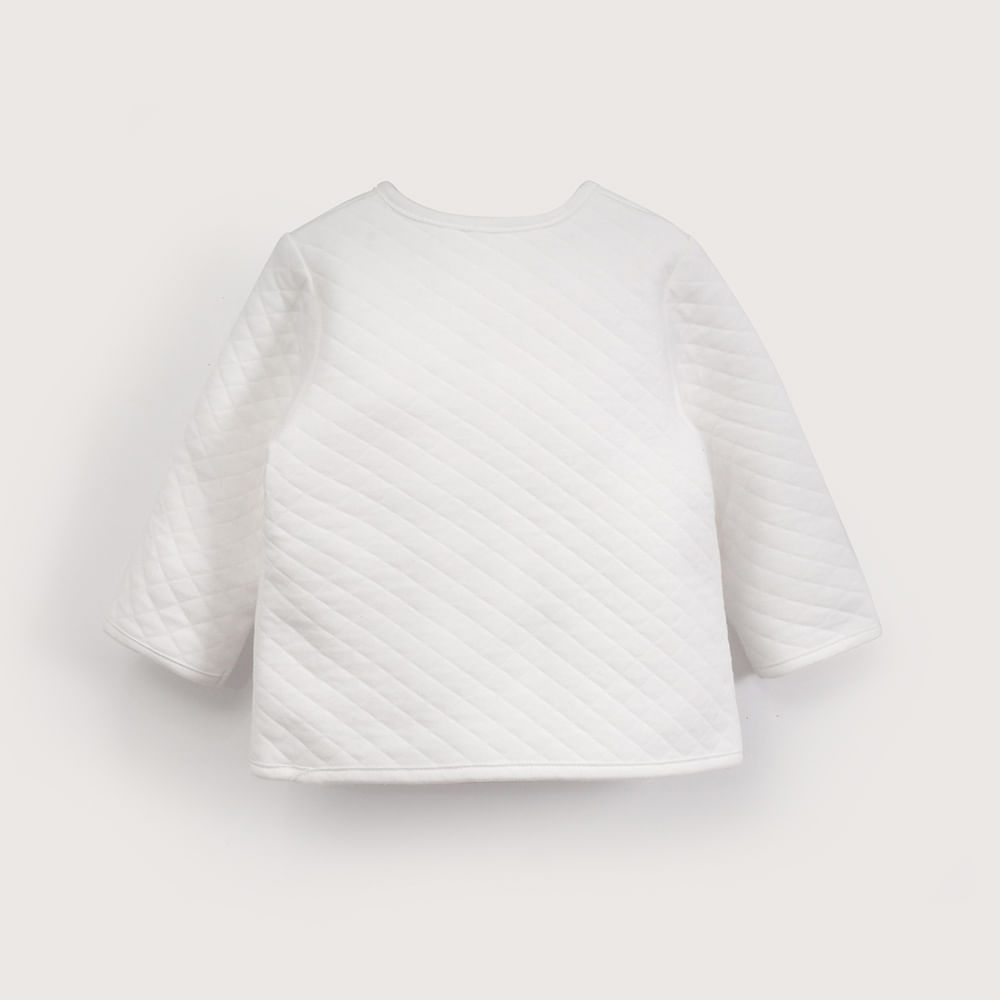 CHAQUETA QUILTED BLANCA DE BEBE  UNISEX OPALINE - 6