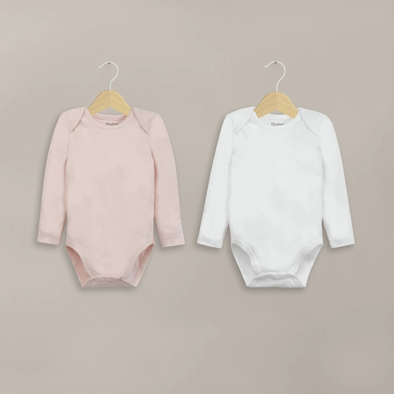 PACK DE 2 BODYS ALGODON ROSADO DE NIÑA OPALINE - 1