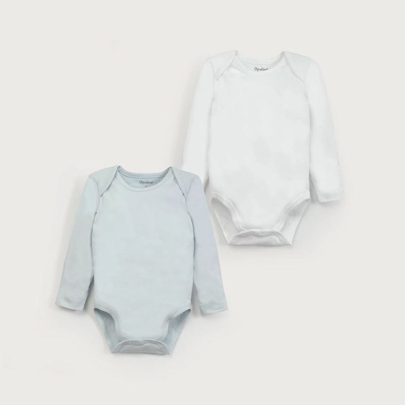 PACK DE 2 BODYS ALGODON CELESTE DE NIÑO OPALINE - 2