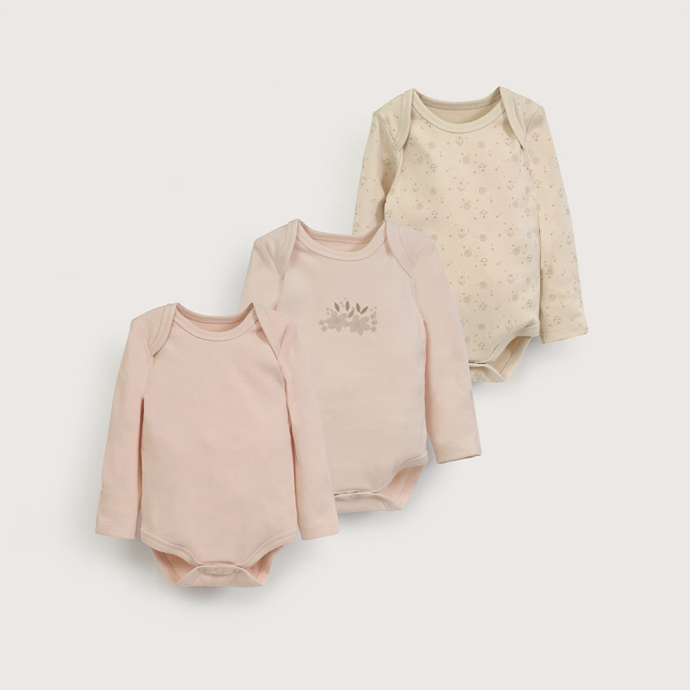 TRIPACK BODIES MANGA LARGA DE BEBE  NIÑA OPALINE - 2