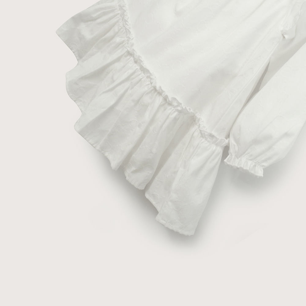 VESTIDO BLANCO MANGA LARGA DE NIÑA OPALINE - 5
