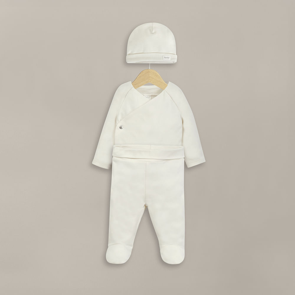CONJUNTO CLINICA BEIGE 3 PIEZAS DE BEBE  UNISEX OPALINE - 1