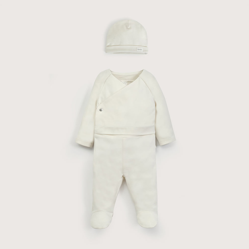 CONJUNTO CLINICA BEIGE 3 PIEZAS DE BEBE  UNISEX OPALINE - 2