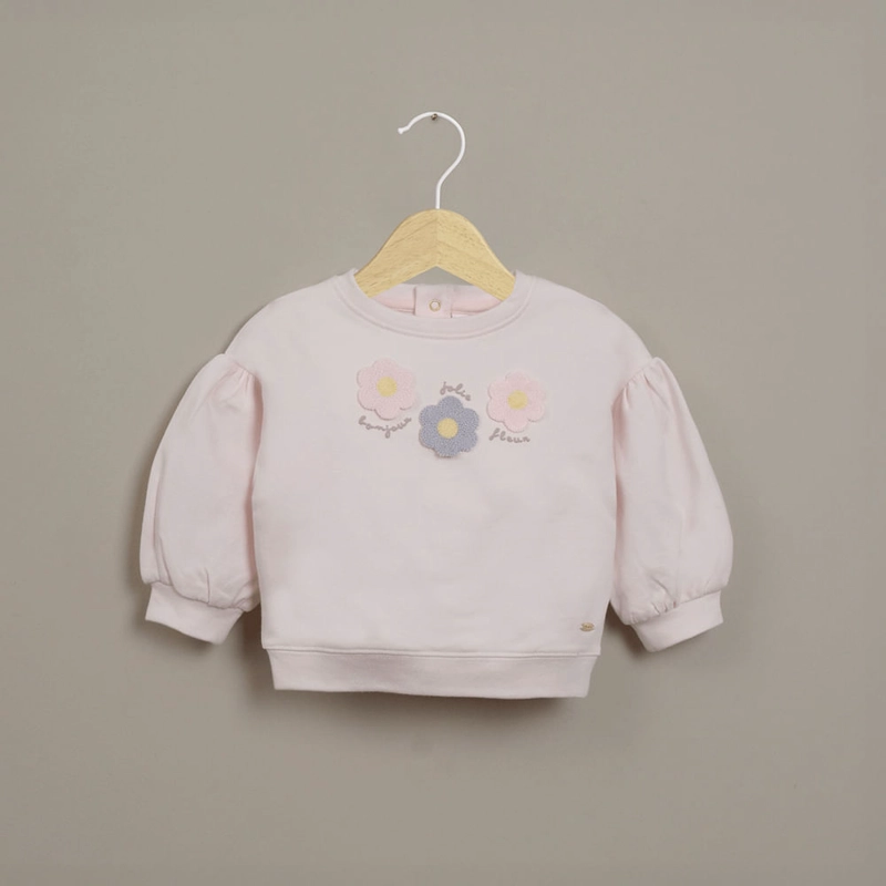POLERON ROSADO CON BORDADO DE NIÑA OPALINE - 1