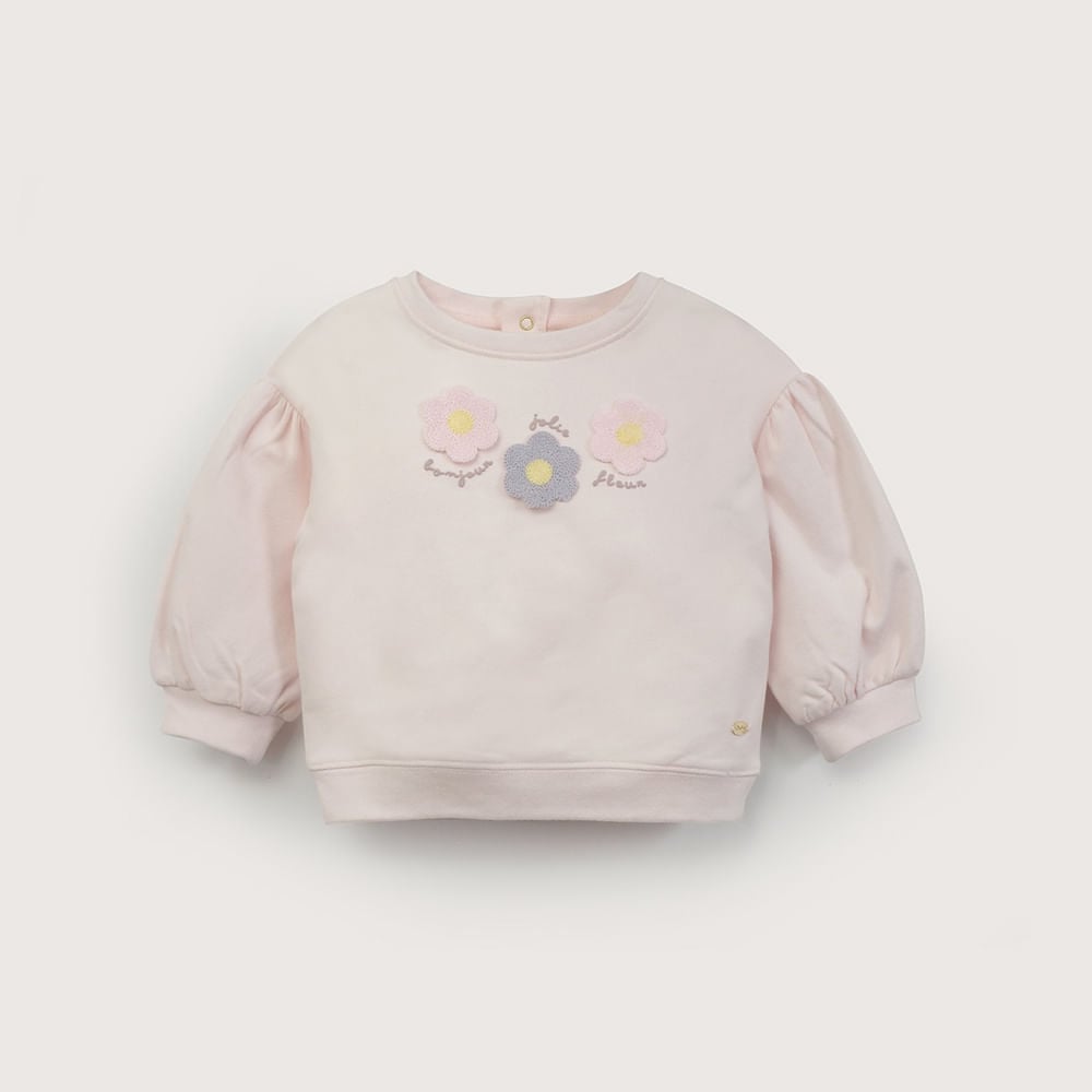 POLERON ROSADO CON BORDADO DE NIÑA OPALINE - 2