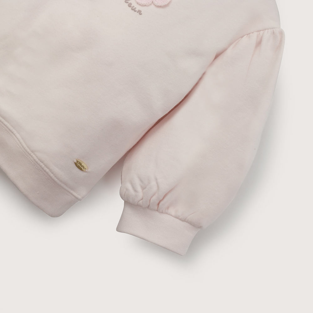 POLERON ROSADO CON BORDADO DE NIÑA OPALINE - 5