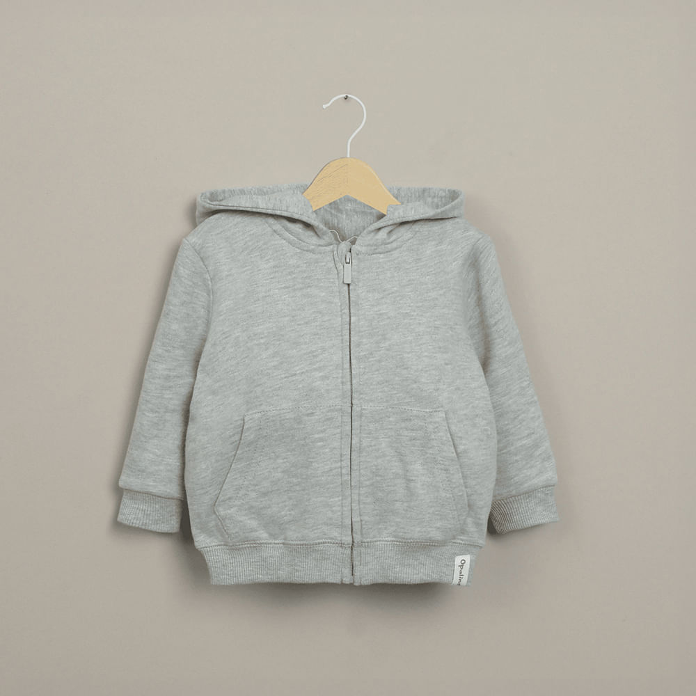 POLERON CON GORRO GRIS DE NIÑO OPALINE - 1