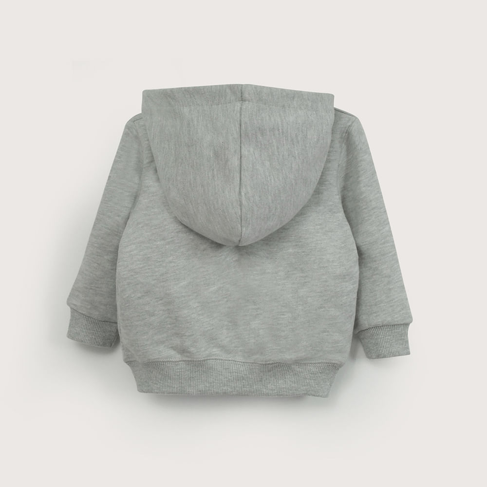 POLERON CON GORRO GRIS DE NIÑO OPALINE - 3