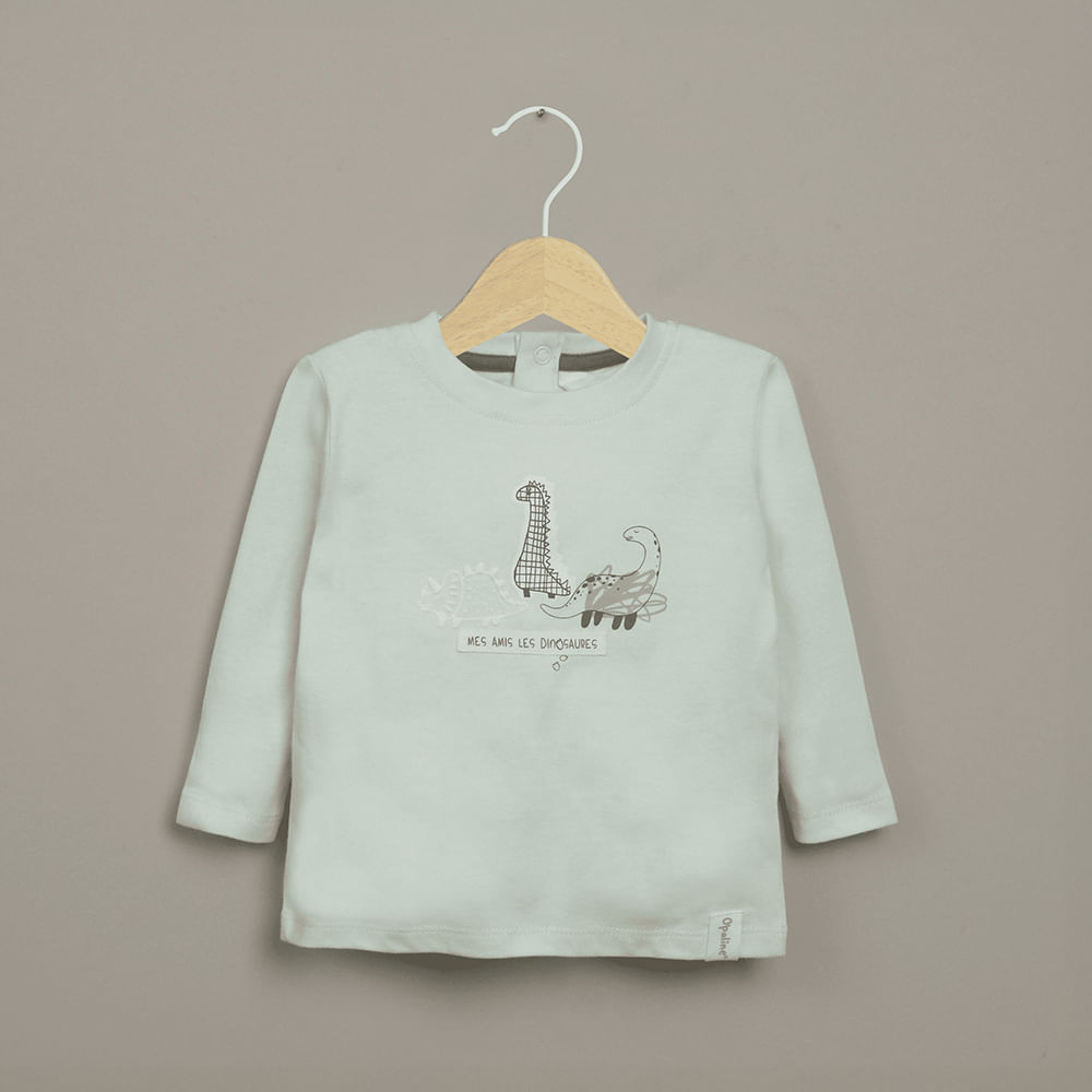 POLERA MANGA LARGA VERDE DE NIÑO OPALINE - 1