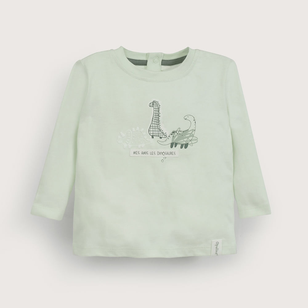 POLERA MANGA LARGA VERDE DE NIÑO OPALINE - 2
