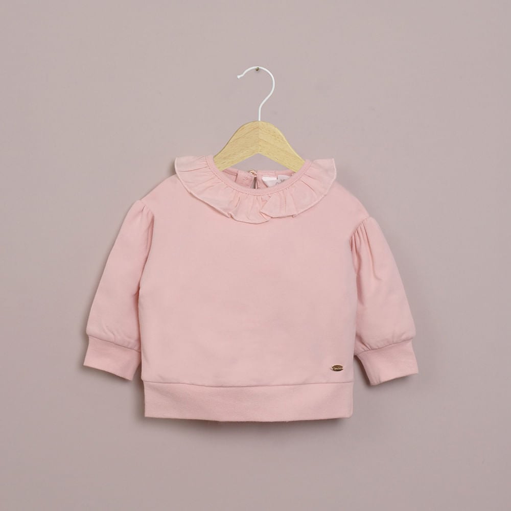 POLERON CERRADO ROSADO DE NIÑA OPALINE - 1