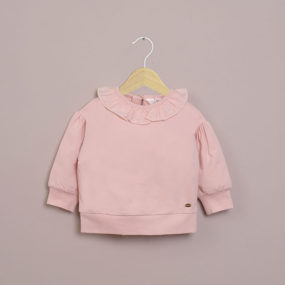 POLERON CERRADO ROSADO DE NIÑA OPALINE - 1
