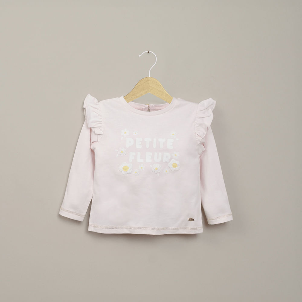 POLERA MANGA LARGA ROSADA CLARA DE NIÑA OPALINE - 1