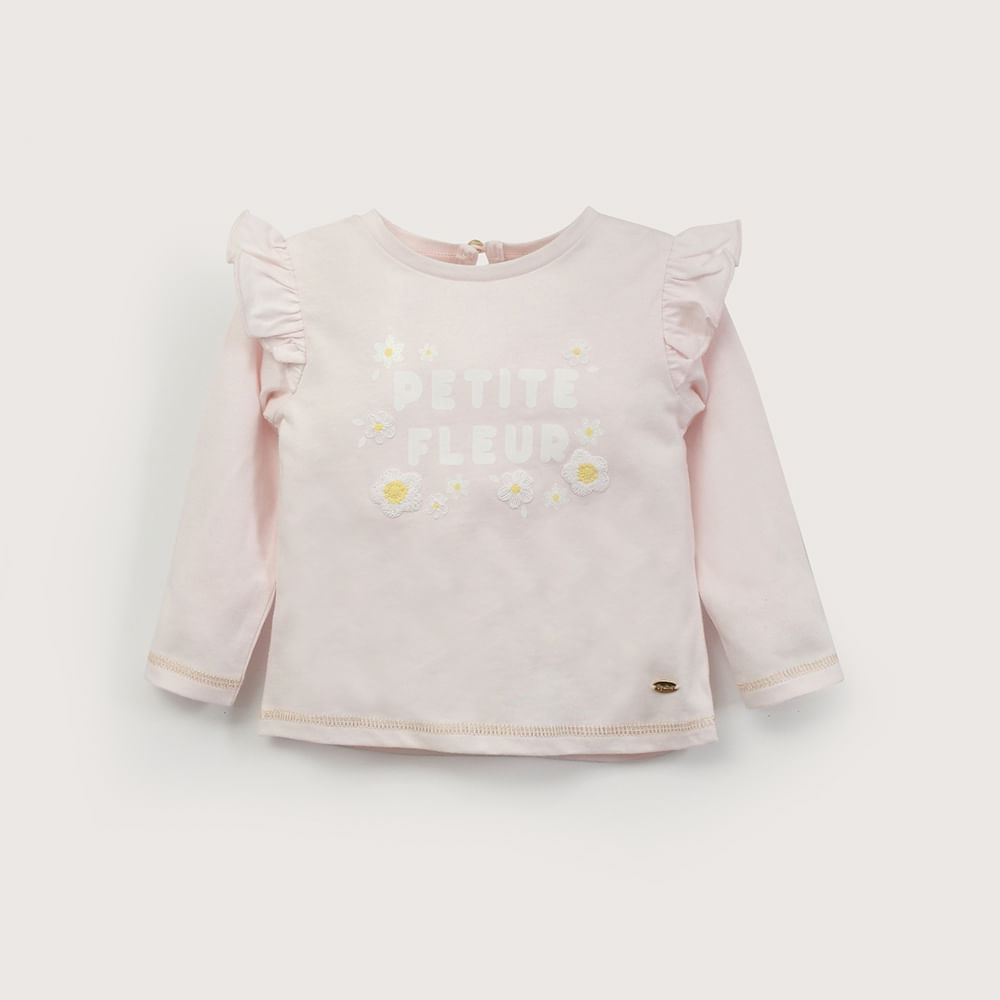 POLERA MANGA LARGA ROSADA CLARA DE NIÑA OPALINE - 2