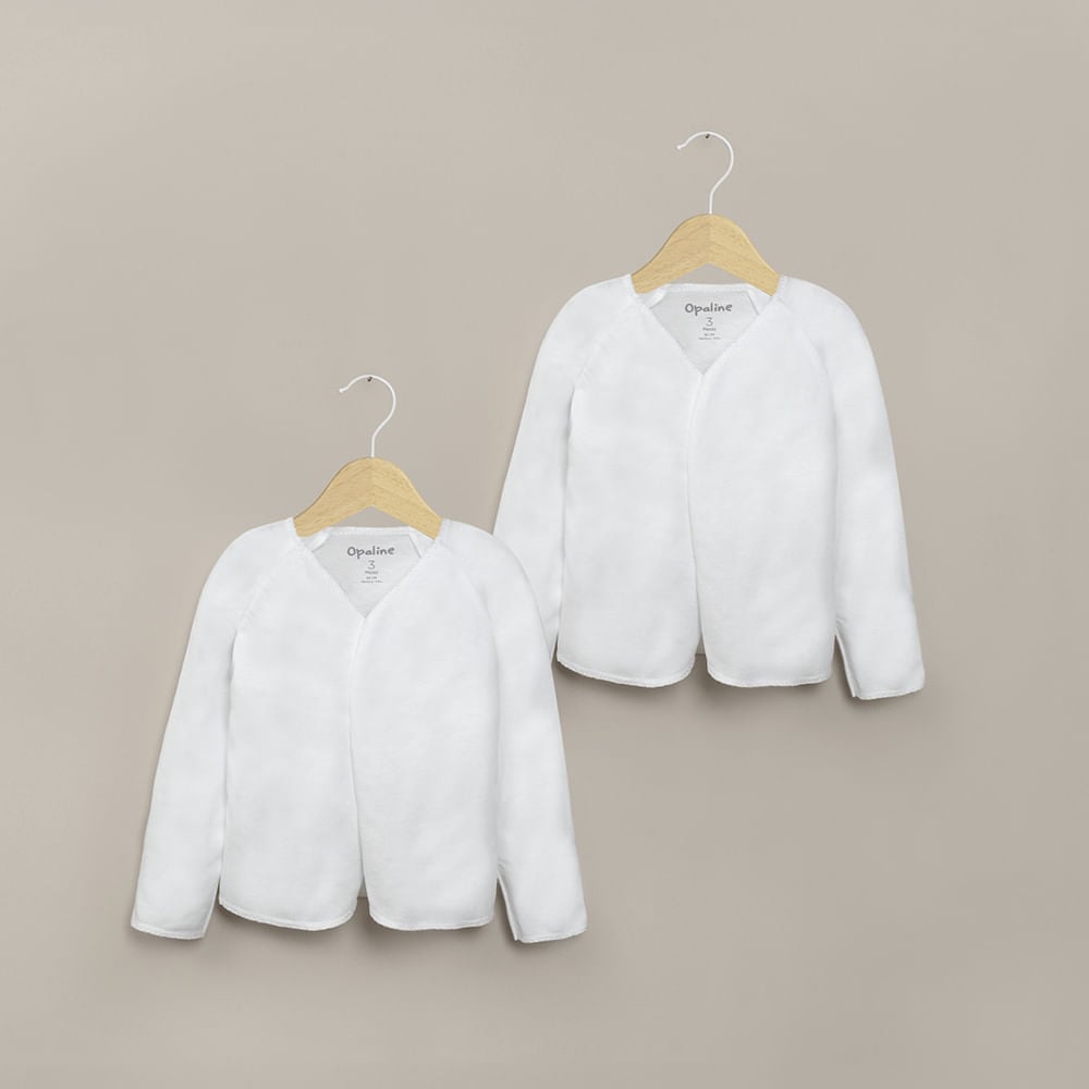 PACK DE 2 CAMISETAS GUANTE BLANCAS BEBE OPALINE - 1