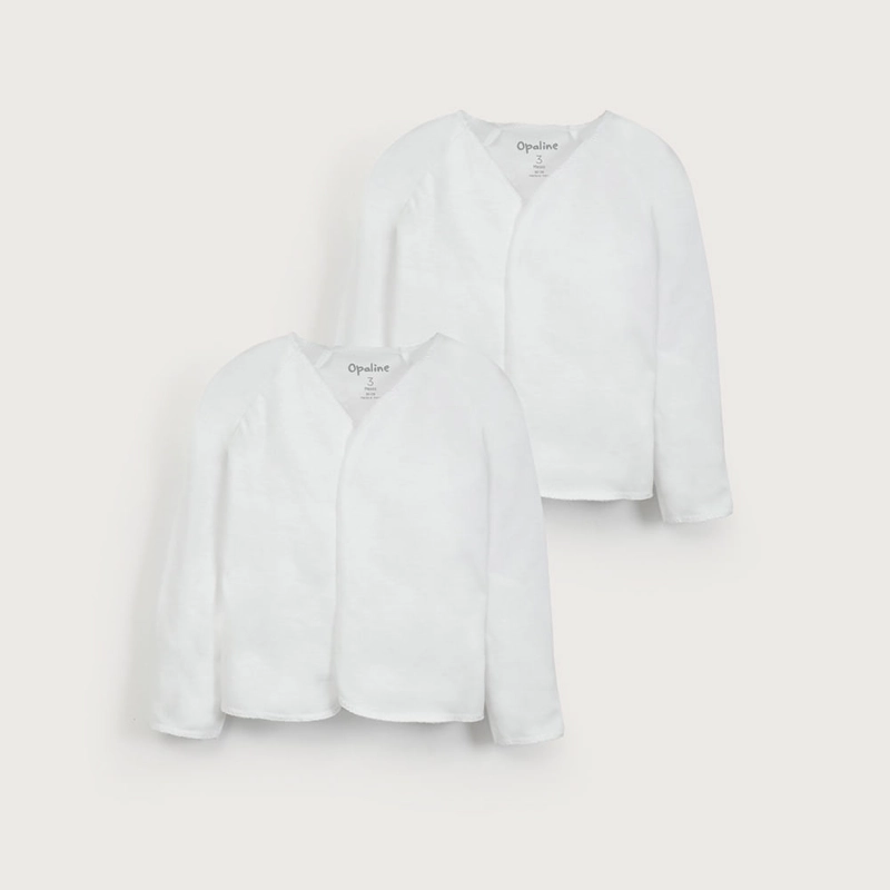 PACK DE 2 CAMISETAS GUANTE BLANCAS BEBE OPALINE - 2