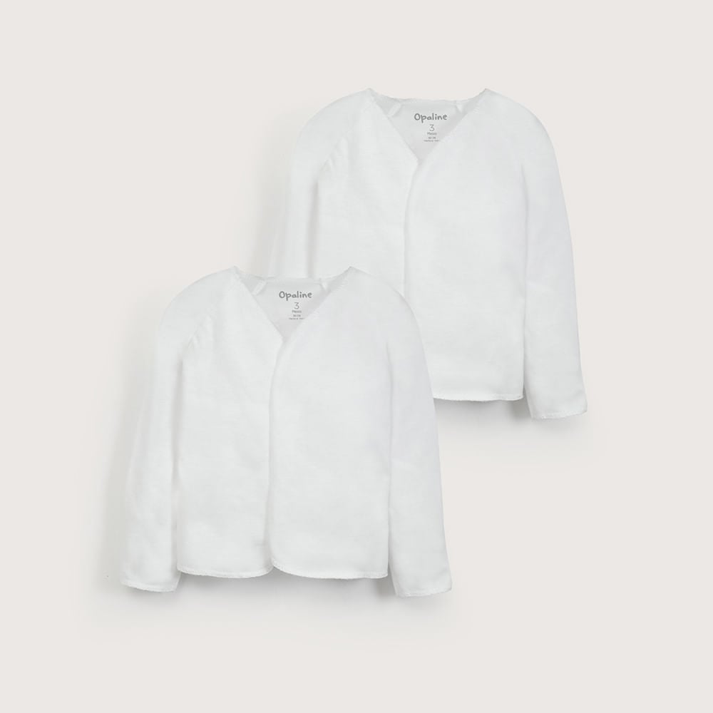 PACK DE 2 CAMISETAS GUANTE BLANCAS BEBE OPALINE - 2