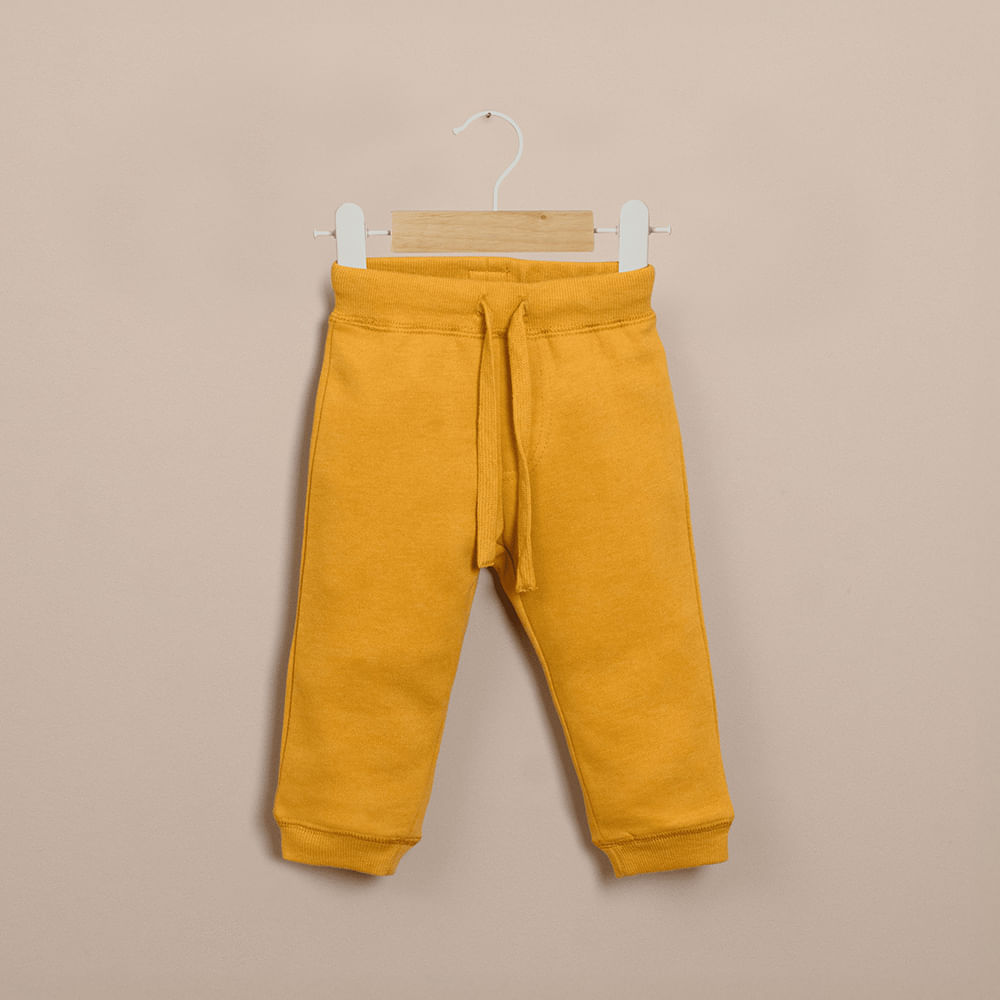 PANTALON DE BUZO AMARILLO DE  NIÑO OPALINE - 1