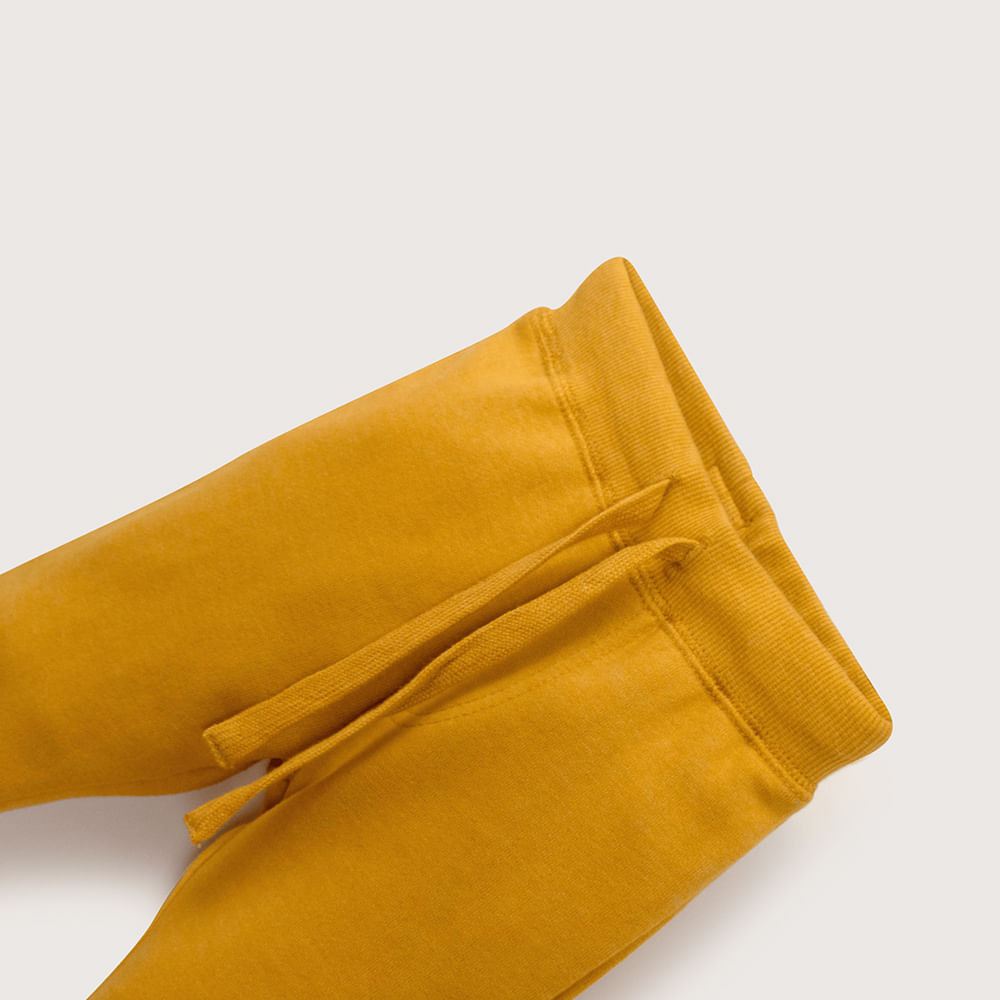 PANTALON DE BUZO AMARILLO DE  NIÑO OPALINE - 4