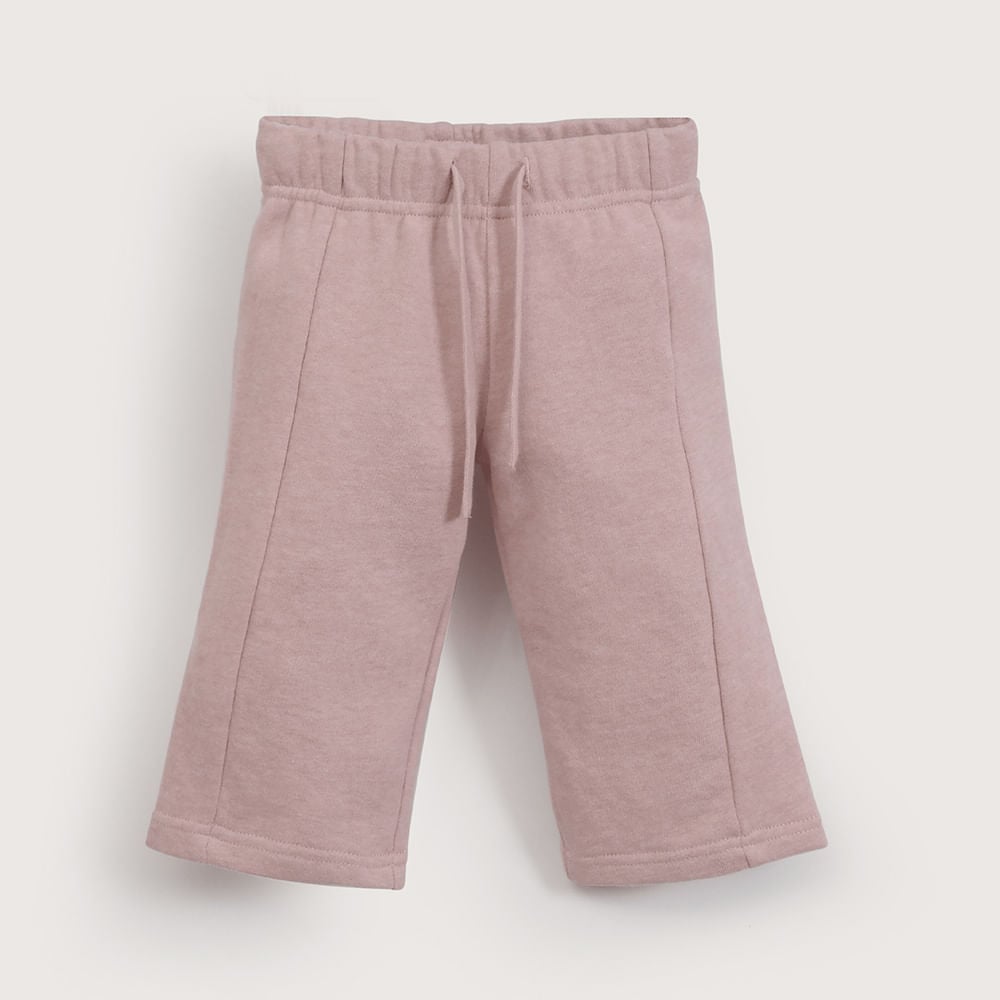 PANTALON DE BUZO ROSADO ANCHO DE NIÑA OPALINE - 2