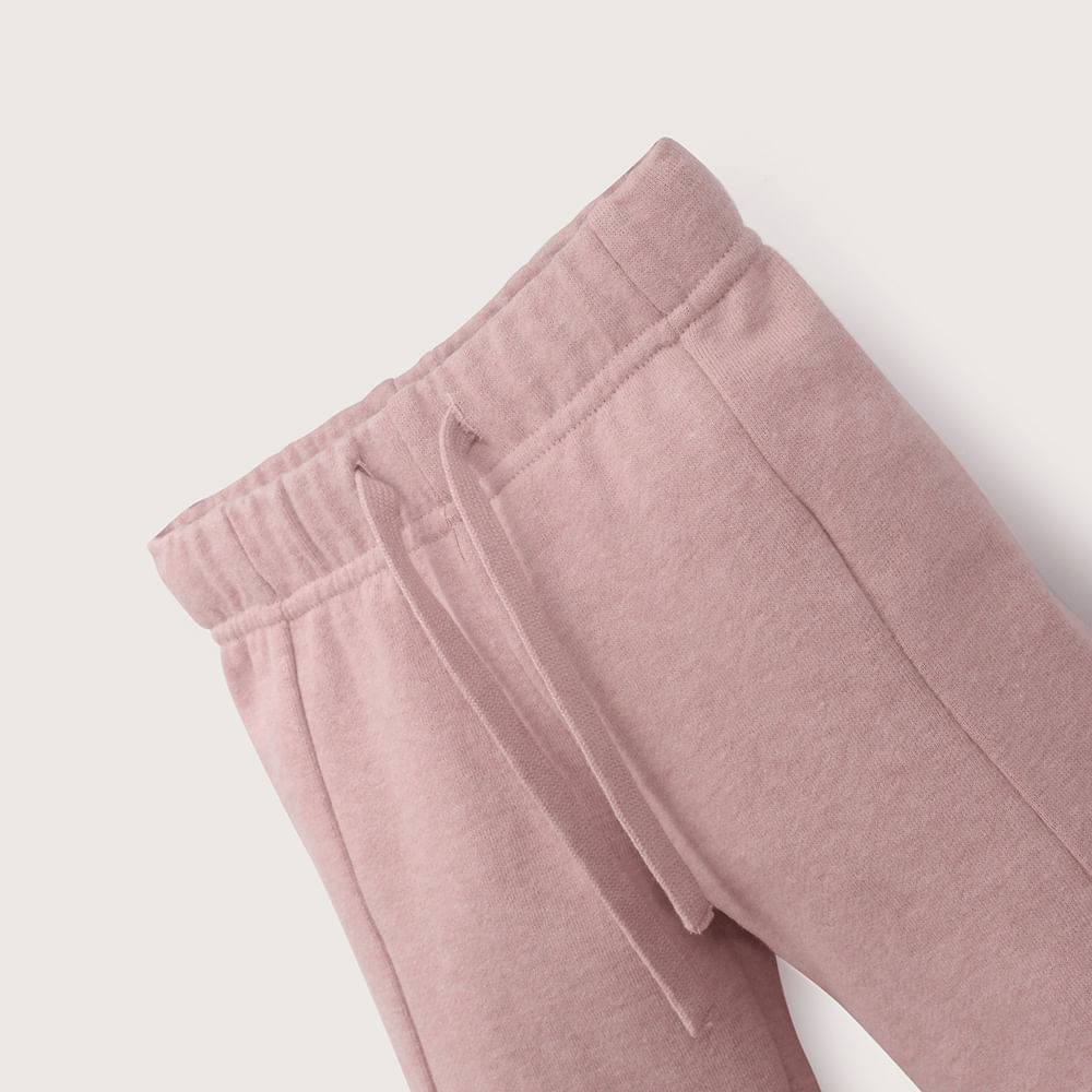 PANTALON DE BUZO ROSADO ANCHO DE NIÑA OPALINE - 4