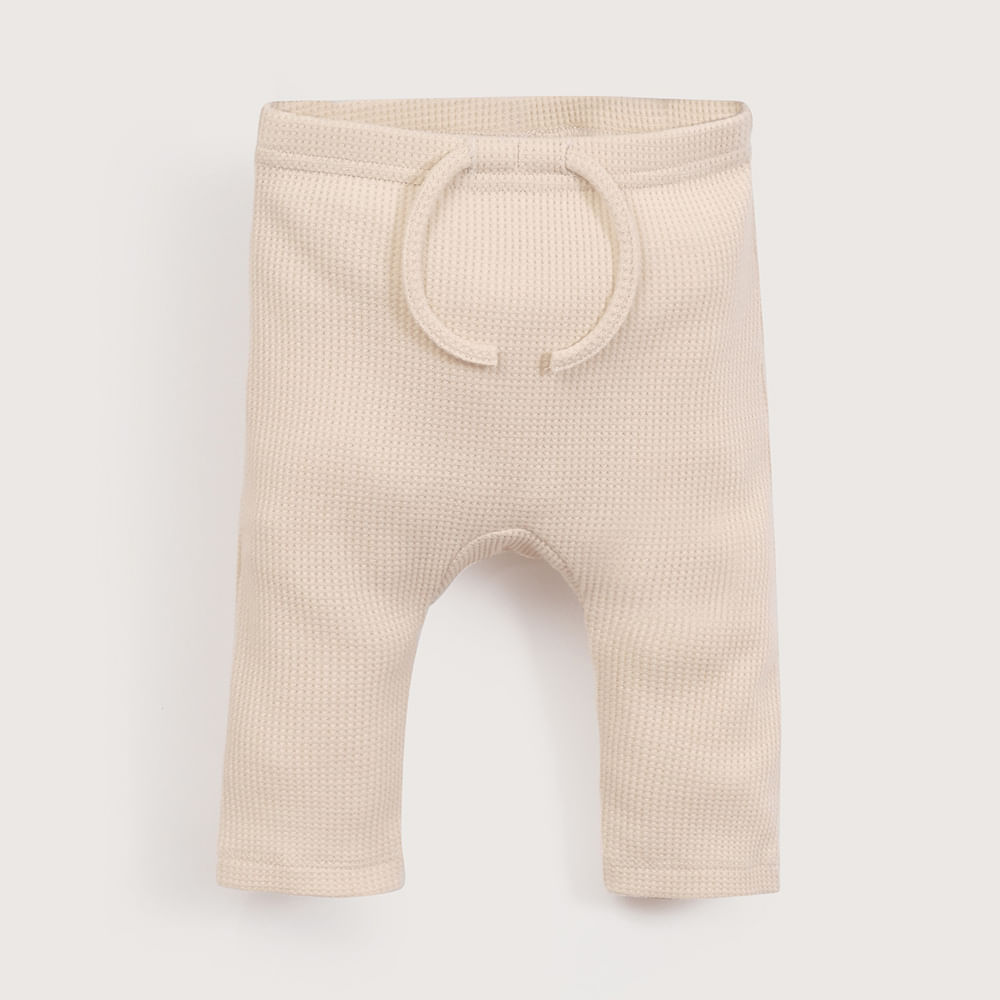 CALZA WAFFLE BEIGE DE BEBE  UNISEX OPALINE - 2