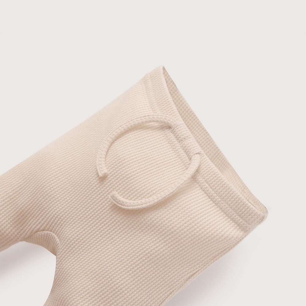 CALZA WAFFLE BEIGE DE BEBE  UNISEX OPALINE - 7
