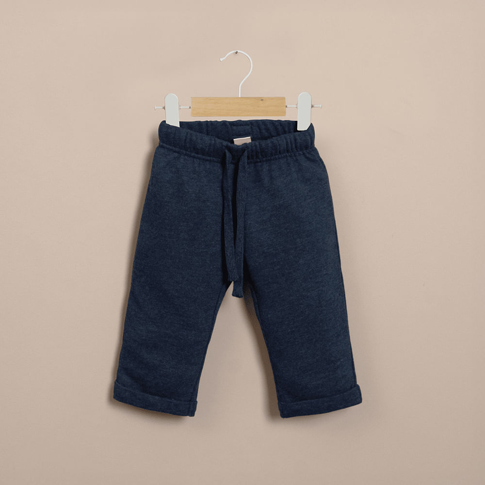 PANTALON DE BUZO AZUL MARINO DE NIÑO OPALINE - 1