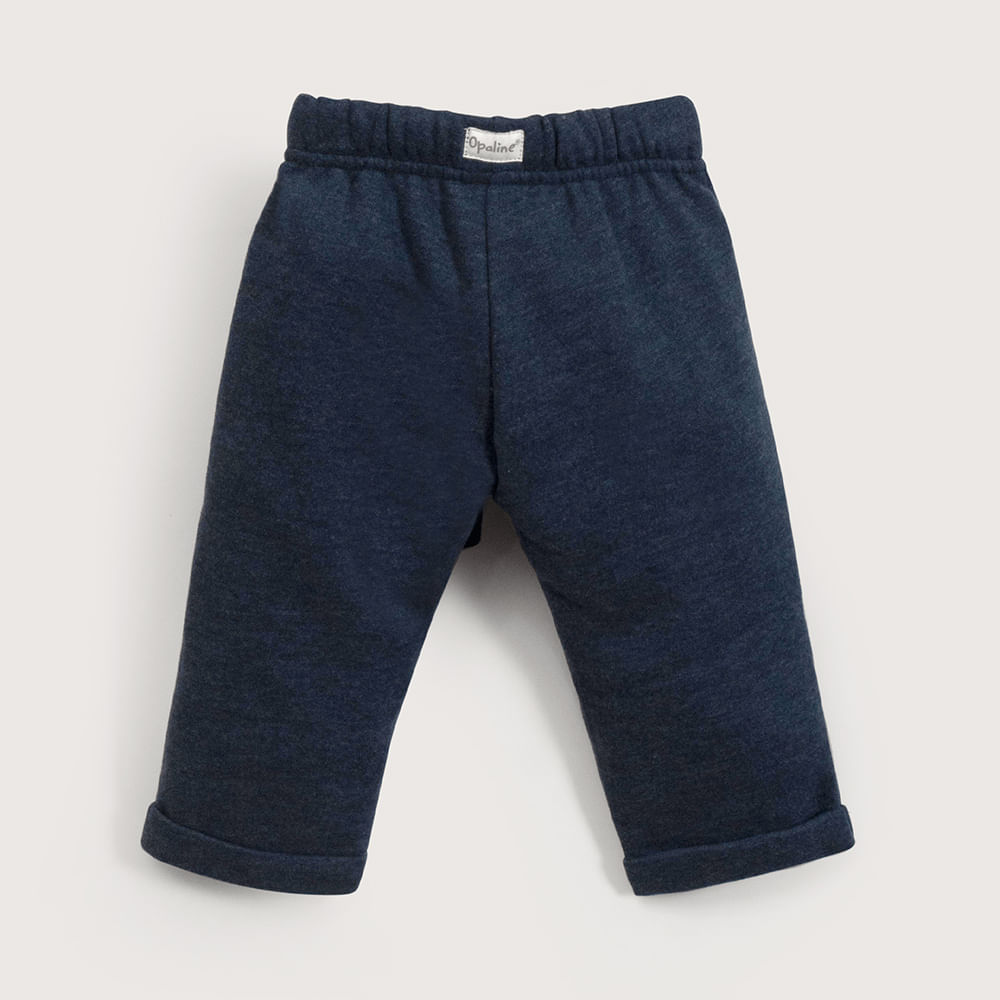 PANTALON DE BUZO AZUL MARINO DE NIÑO OPALINE - 3