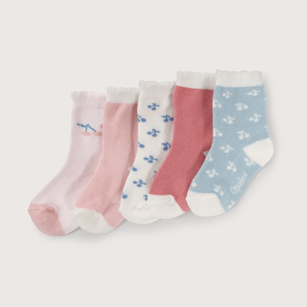 PACK DE 5 CALCETINES CON DISEÑO NIÑA OPALINE - 1