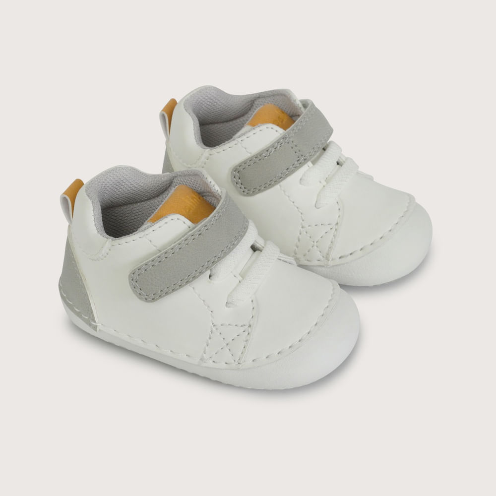 ZAPATILLA GATEADOR BLANCA DE NIÑO OPALINE - 1