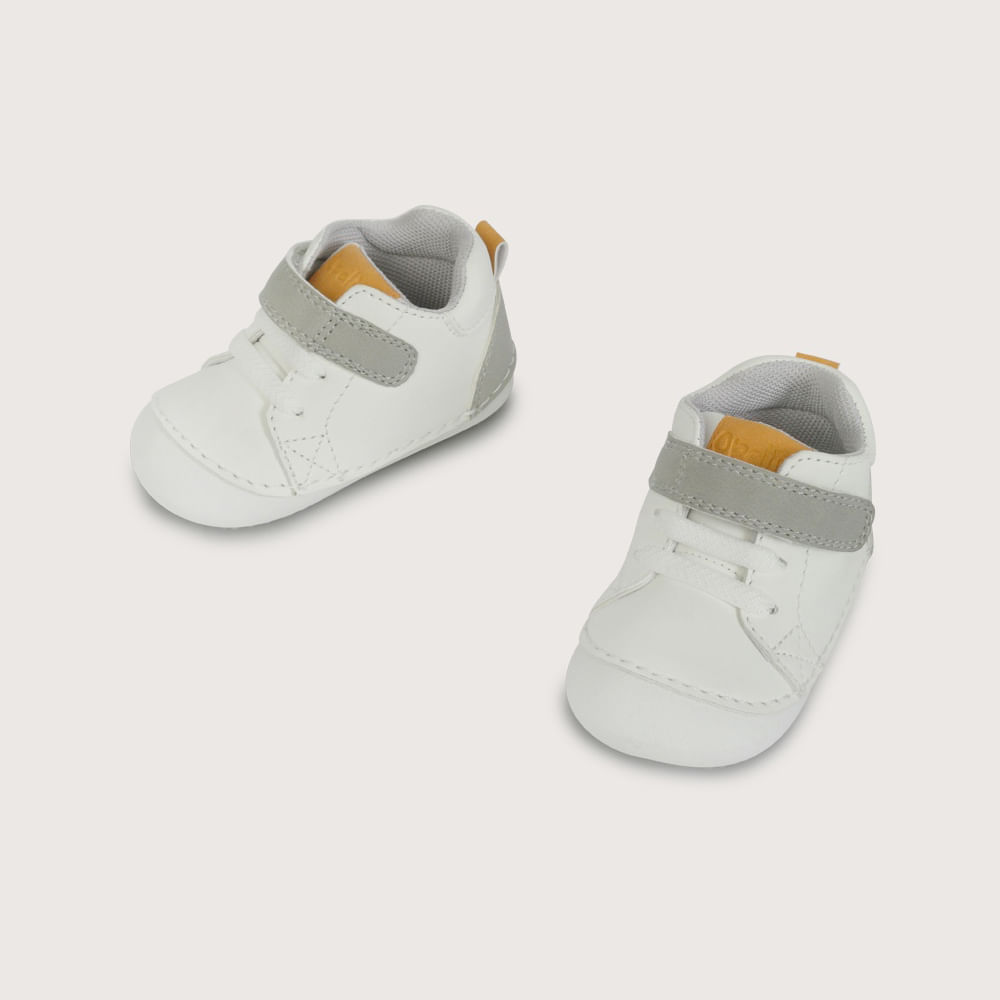 ZAPATILLA GATEADOR BLANCA DE NIÑO OPALINE - 4