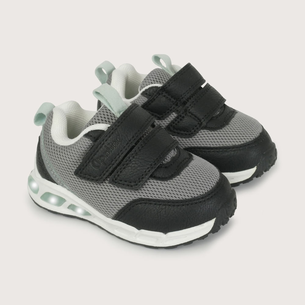 ZAPATILLA LUZ NEGRA DE NIÑO OPALINE - 1