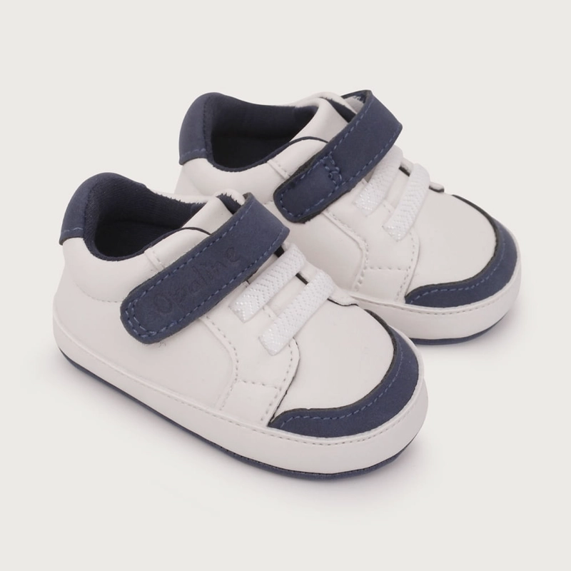 ZAPATILLA BEBE BLANCA CON VELCRO DE NIÑO OPALINE - 1