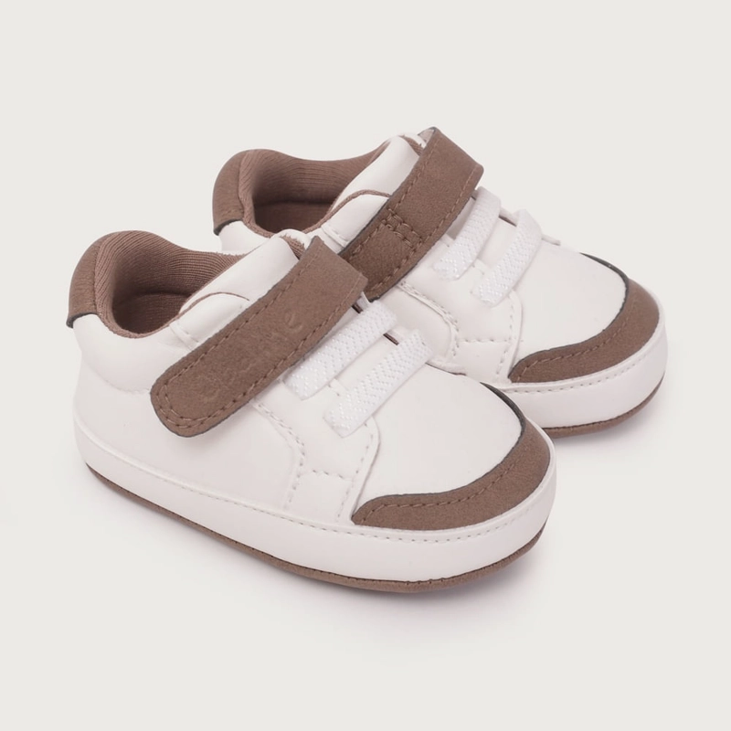 ZAPATILLA BEBE BLANCA CON VERDE DE NIÑO OPALINE - 1