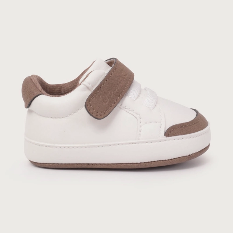 ZAPATILLA BEBE BLANCA CON VERDE DE NIÑO OPALINE - 2