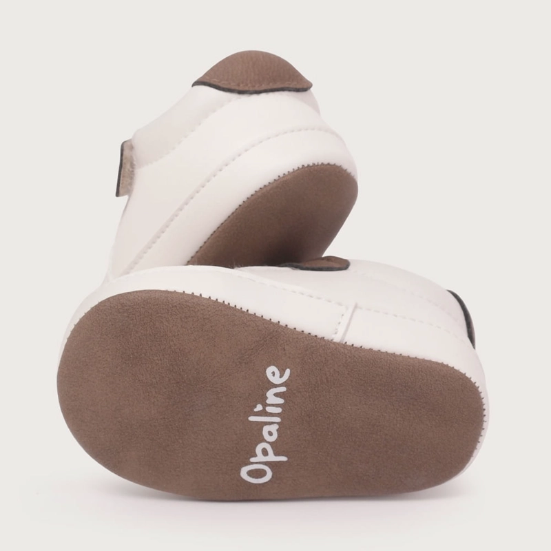 ZAPATILLA BEBE BLANCA CON VERDE DE NIÑO OPALINE - 3