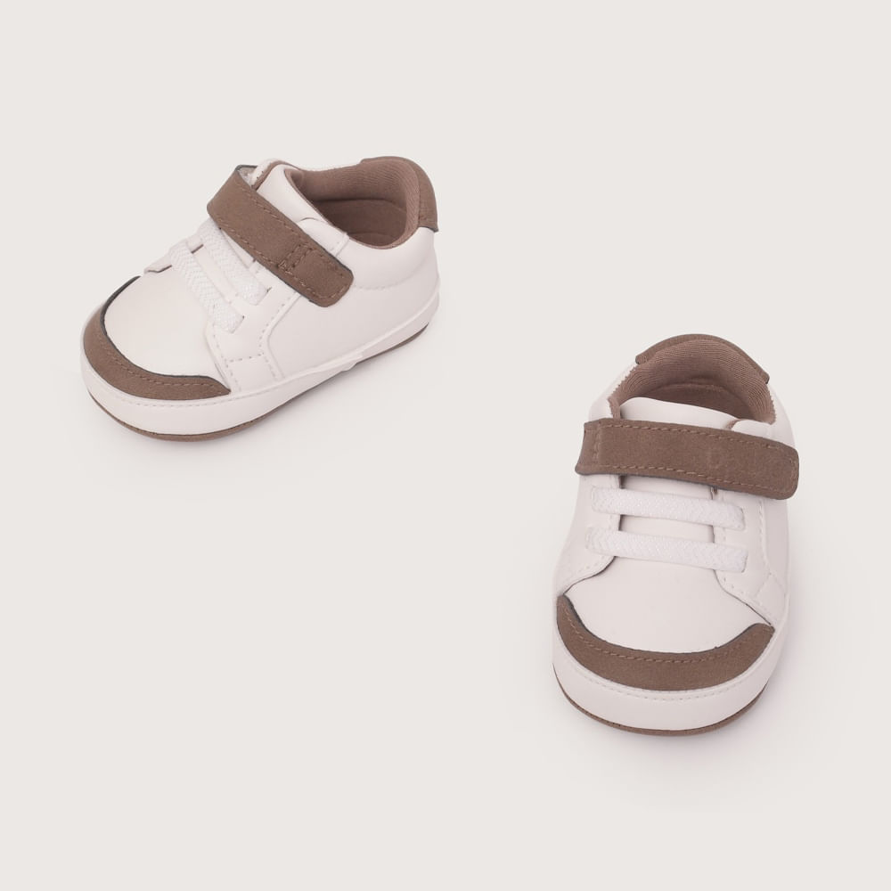 ZAPATILLA BEBE  BLANCA CON VERDE DE NIÑO OPALINE - 4