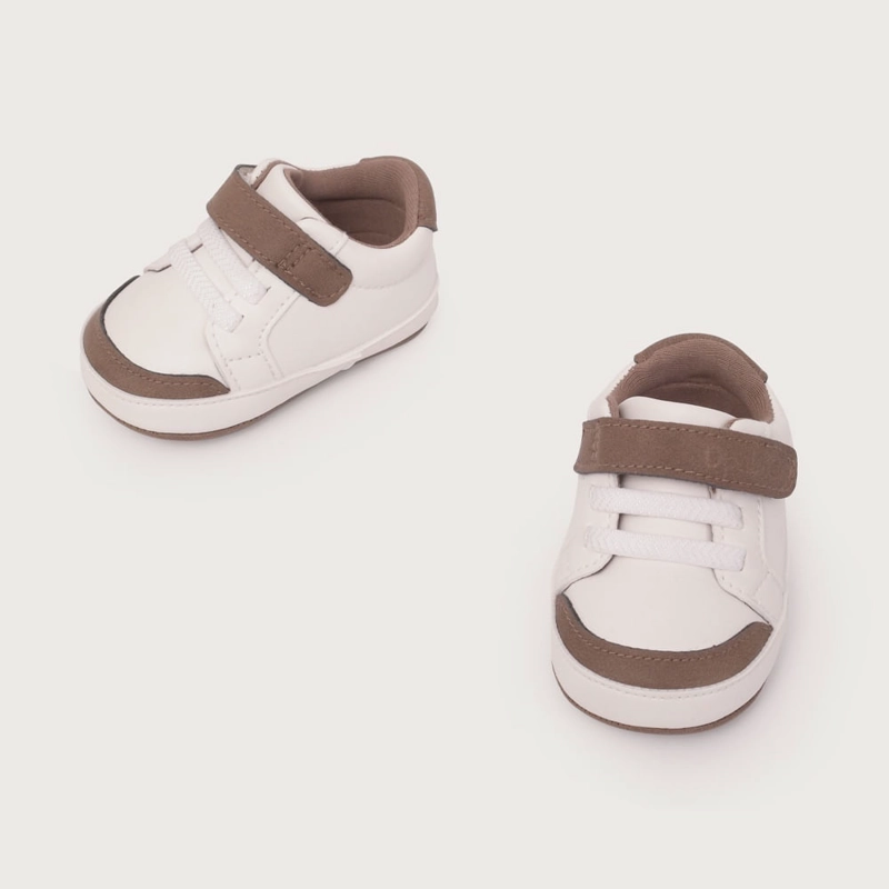 ZAPATILLA BEBE BLANCA CON VERDE DE NIÑO OPALINE - 4
