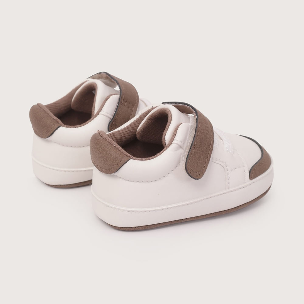 ZAPATILLA BEBE  BLANCA CON VERDE DE NIÑO OPALINE - 5