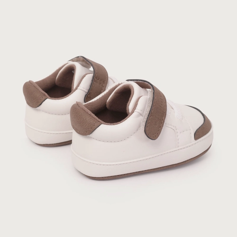 ZAPATILLA BEBE BLANCA CON VERDE DE NIÑO OPALINE - 5