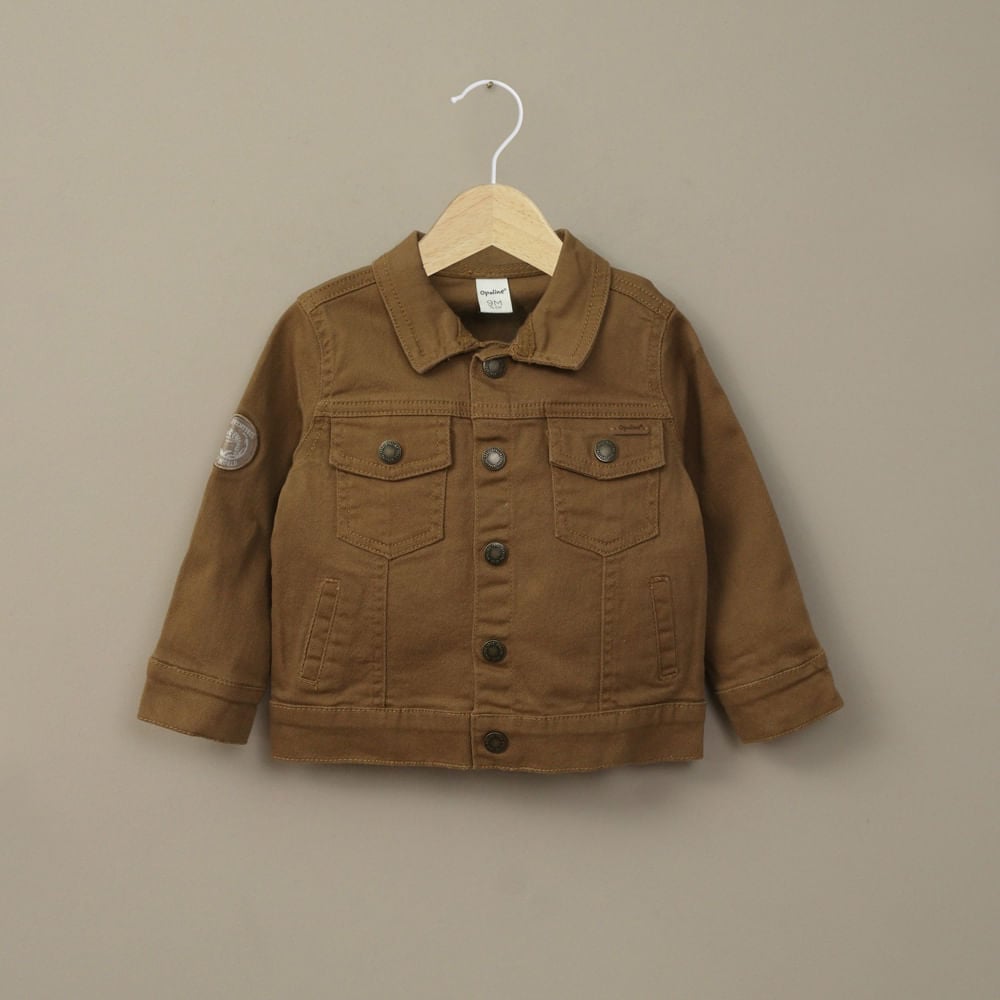 CHAQUETA DE GABARDINA CAFE  DE NIÑO OPALINE - 1