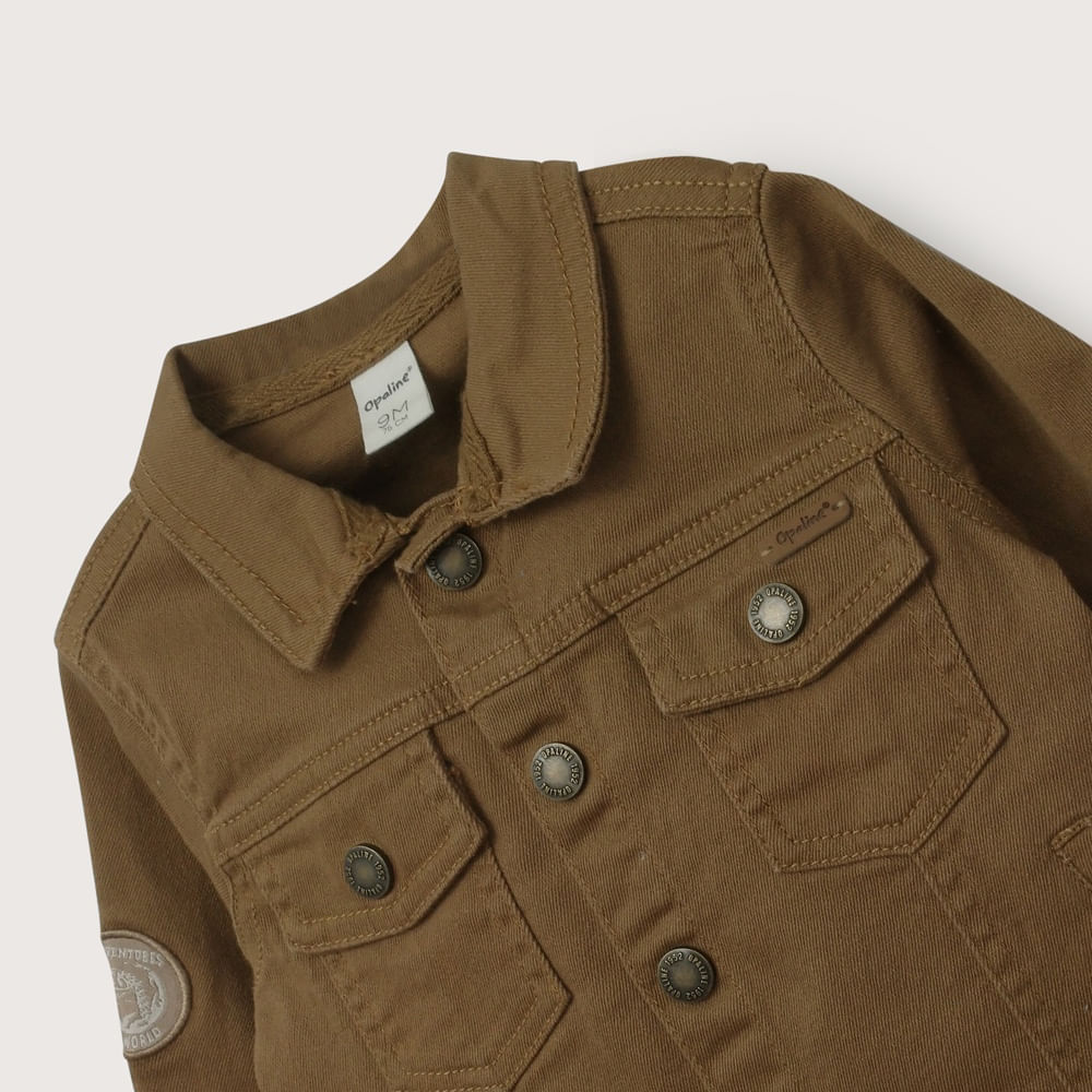 CHAQUETA DE GABARDINA CAFE  DE NIÑO OPALINE - 7